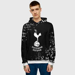 Толстовка-худи мужская ФК Тоттенхэм символы, цвет: 3D-белый — фото 2