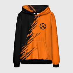 Толстовка-худи мужская Half Life - black and orange, цвет: 3D-черный