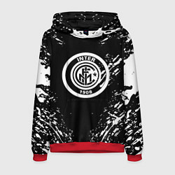 Толстовка-худи мужская Inter белые штрихи красок, цвет: 3D-красный