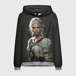 Толстовка-худи мужская Цири строгий взгляд, цвет: 3D-меланж