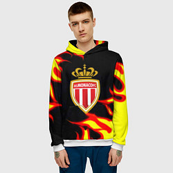 Толстовка-худи мужская Монако огненный фон текстура, цвет: 3D-белый — фото 2