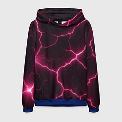 Толстовка-худи мужская Розовый свет из разлома плит, цвет: 3D-синий