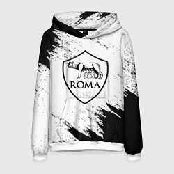 Толстовка-худи мужская ROMA черно белые штрихи, цвет: 3D-белый