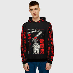Толстовка-худи мужская Человек бензопила, цвет: 3D-черный — фото 2