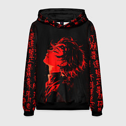 Мужская толстовка Клинок, рассекающий демонов Танджиро и иероглифы