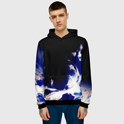 Толстовка-худи мужская Синее пламя, цвет: 3D-черный — фото 2