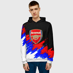 Толстовка-худи мужская Арсенал краски триколор, цвет: 3D-белый — фото 2