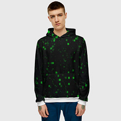 Толстовка-худи мужская Color green khaki, цвет: 3D-белый — фото 2