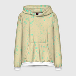 Толстовка-худи мужская Color beige turquoise, цвет: 3D-белый