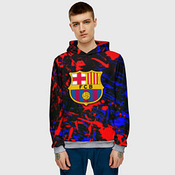 Толстовка-худи мужская Барселона абстрактные краски, цвет: 3D-меланж — фото 2