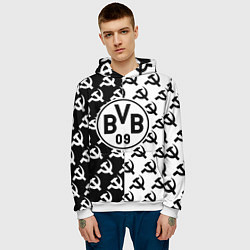 Толстовка-худи мужская Borussia паттерн ссср, цвет: 3D-белый — фото 2