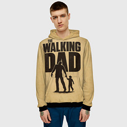 Толстовка-худи мужская The walking dad - каламбур, цвет: 3D-черный — фото 2