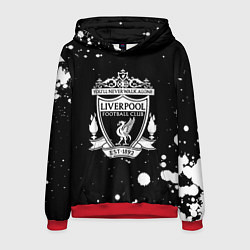 Толстовка-худи мужская Liverpool белые текстура краски, цвет: 3D-красный