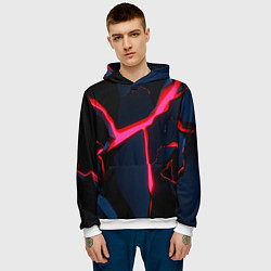 Толстовка-худи мужская Neon glow, цвет: 3D-белый — фото 2