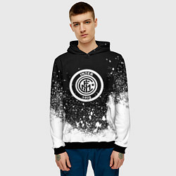 Толстовка-худи мужская Inter белый всплеск краско, цвет: 3D-черный — фото 2