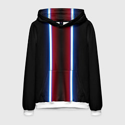 Толстовка-худи мужская Color white blue red neon, цвет: 3D-белый