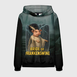 Толстовка-худи мужская Франкенштейн свинья невеста, цвет: 3D-черный