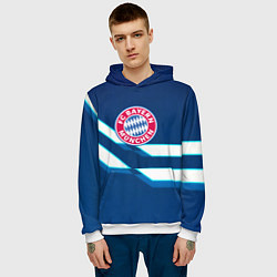Толстовка-худи мужская Бавария Мюнхен геометрия, цвет: 3D-белый — фото 2
