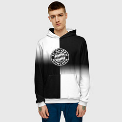 Толстовка-худи мужская Бавария Мюнхен геометрия градиент, цвет: 3D-белый — фото 2