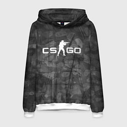 Толстовка-худи мужская Эмблема CS GO, цвет: 3D-белый