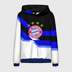 Толстовка-худи мужская Бавария Мюнхен полосы спорт, цвет: 3D-синий
