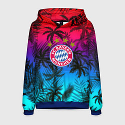 Толстовка-худи мужская Бавария Мюнхен неон тропики, цвет: 3D-синий