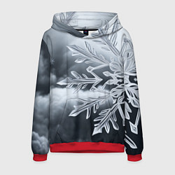 Мужская толстовка Снежинка на черно белое