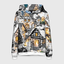 Мужская толстовка Объемные новогодние дома