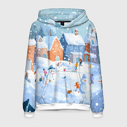 Мужская толстовка Предновогодний день во дворе