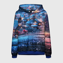 Мужская толстовка Новогодний двор в блестках