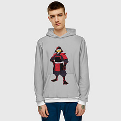 Толстовка-худи мужская Утка-самурай, цвет: 3D-белый — фото 2