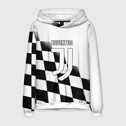Толстовка-худи мужская Ювентус клетка краски, цвет: 3D-белый