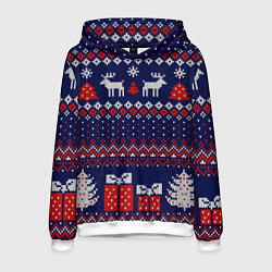 Мужская толстовка Новогодний вязаный паттерн