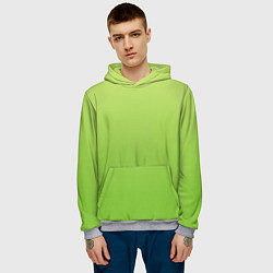 Толстовка-худи мужская Color lime green, цвет: 3D-меланж — фото 2