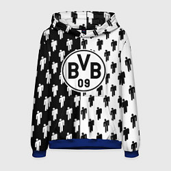Толстовка-худи мужская Borussia черно белые люди, цвет: 3D-синий