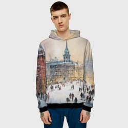 Толстовка-худи мужская Снежный зимний Питер, цвет: 3D-черный — фото 2