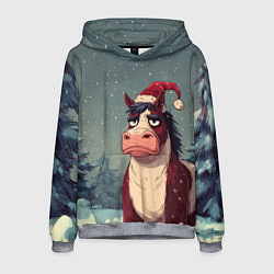 Толстовка-худи мужская Уставшая лошадь, цвет: 3D-меланж