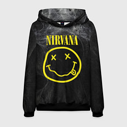 Толстовка-худи мужская Nirvana Smoke цвета 3D-черный — фото 1