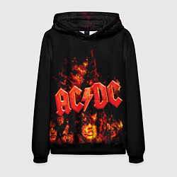 Толстовка-худи мужская AC/DC Flame, цвет: 3D-черный
