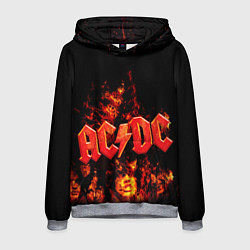 Толстовка-худи мужская AC/DC Flame, цвет: 3D-меланж