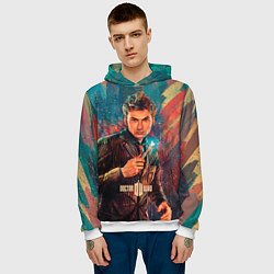 Толстовка-худи мужская Доктор кто, цвет: 3D-белый — фото 2