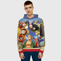 Толстовка-худи мужская One Piece, цвет: 3D-красный — фото 2