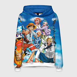 Толстовка-худи мужская One Piece, цвет: 3D-белый