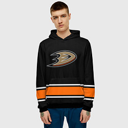 Толстовка-худи мужская Anaheim Ducks Selanne цвета 3D-черный — фото 2