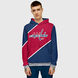 Толстовка-худи мужская Washington capitals, цвет: 3D-меланж — фото 2