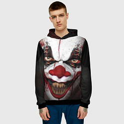 Толстовка-худи мужская Зомби клоун, цвет: 3D-черный — фото 2