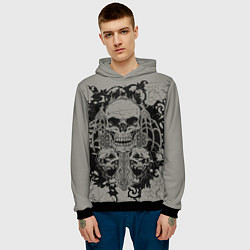 Толстовка-худи мужская Skulls, цвет: 3D-черный — фото 2