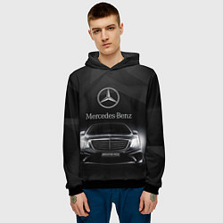 Толстовка-худи мужская Mercedes, цвет: 3D-черный — фото 2