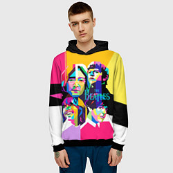Толстовка-худи мужская The Beatles: Poly-art, цвет: 3D-черный — фото 2