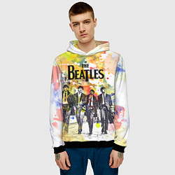 Толстовка-худи мужская The Beatles: Colour Spray, цвет: 3D-черный — фото 2